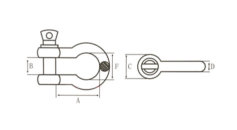 不锈钢d型卸扣加长d形卸扣起重u型连接扣链条钢扣快速接环弓型m4d型