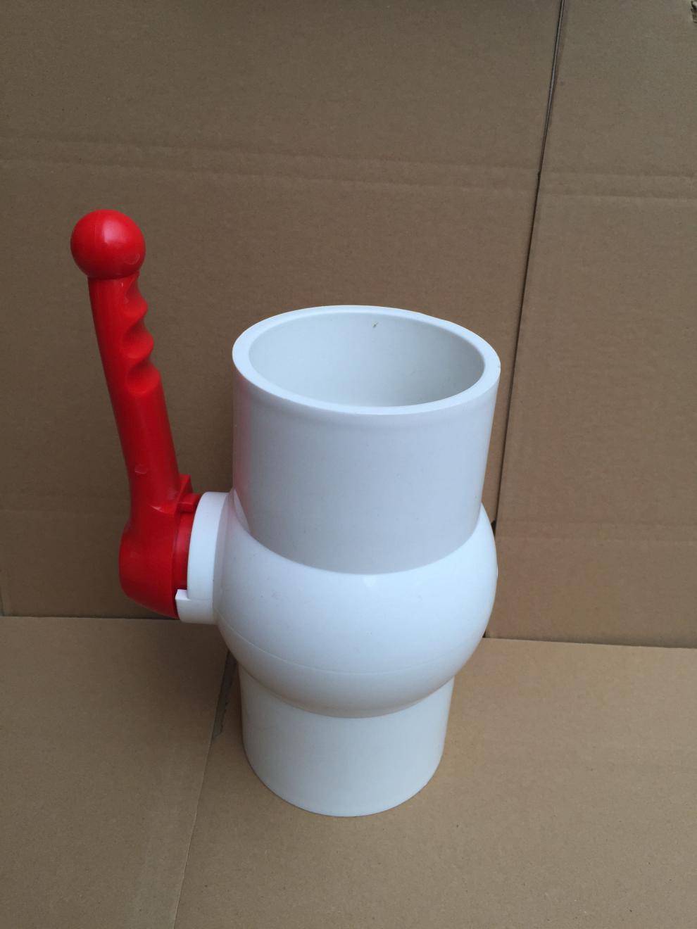 破损包赔水管塑料球阀110球阀开关止水阀门4寸下水管排污管球阀白色