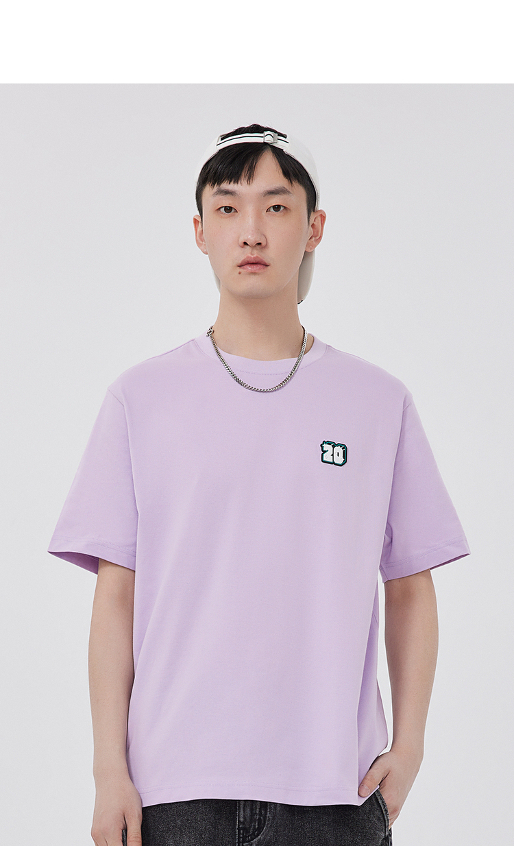 冰感面料卡宾短袖t恤男休闲2022夏季新款多色纯棉男士上衣2042粉色