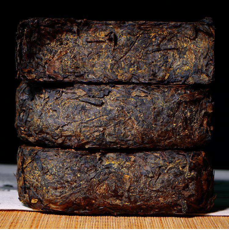 安化黑茶金花茯砖茶茶1000g金茯黑茶叶湖南安华黑茶金茯一盒