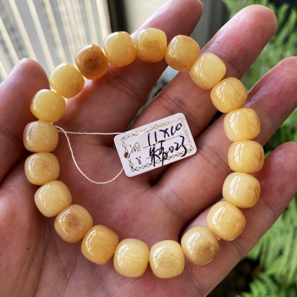 骆驼骨108手串极少棕高密度老型桶珠天然骆驼骨108颗未脱脂精品收藏