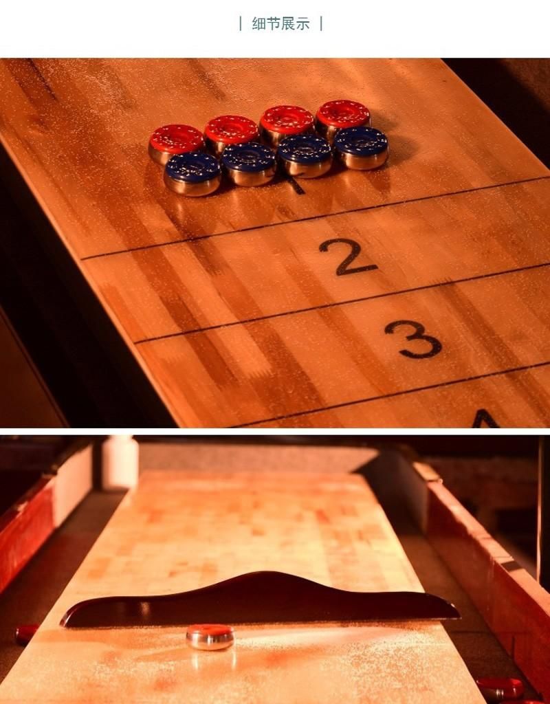 沙壶球桌标准比赛球台桌沙壶游沙弧沙弧球47米酒红色直角