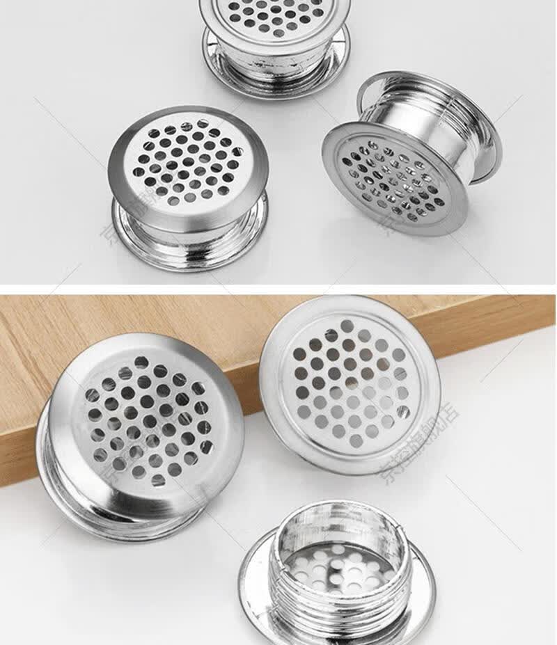 不锈钢透气孔装饰盖衣柜家具橱柜鞋柜通风防潮网孔盖散热出气孔塞