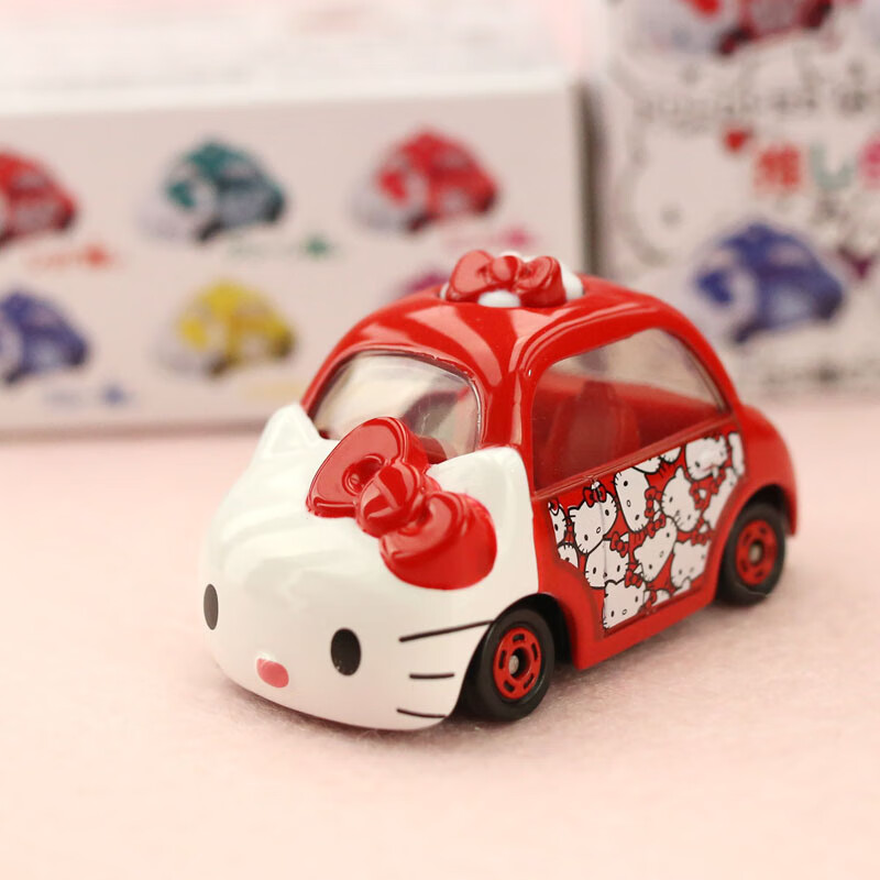 hellokitty凯蒂猫卡通小汽车合金车模女孩玩具礼物汽车饰品摆件绿色kt