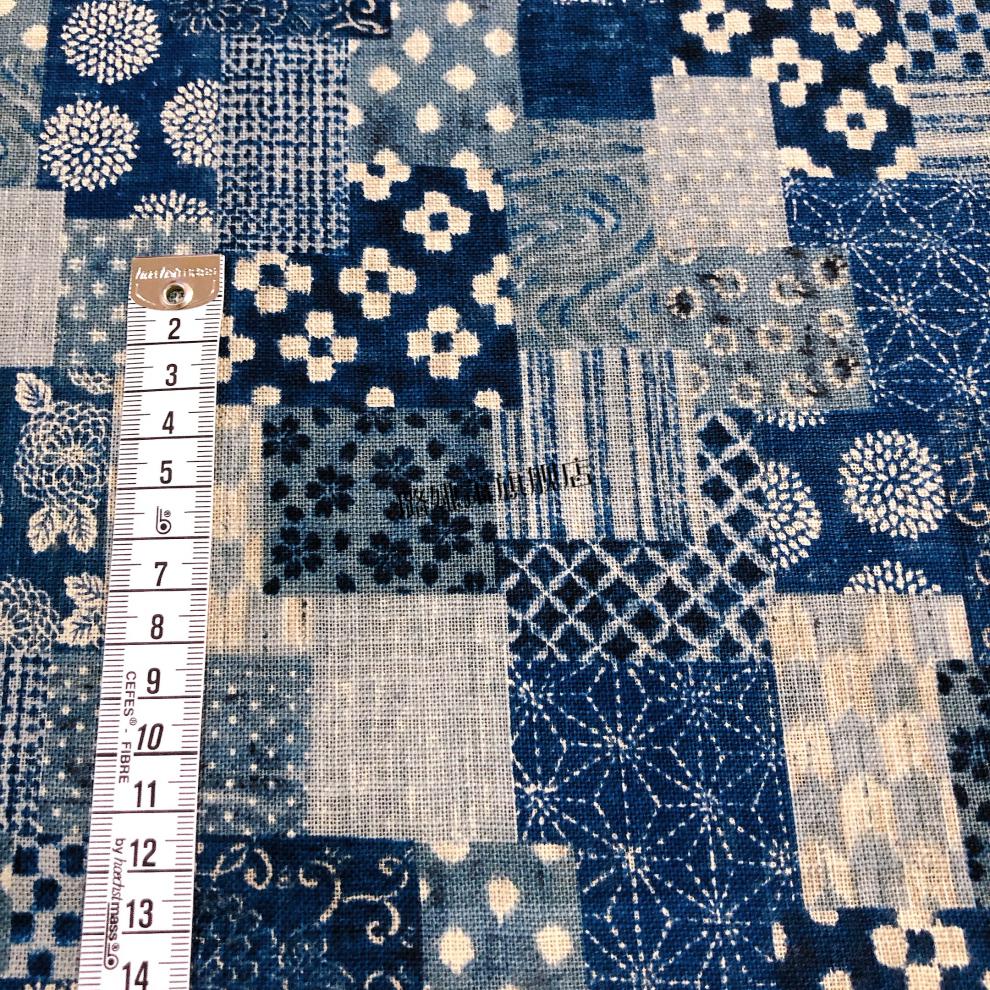 新品格子布料带花边加厚日本手作diy布艺拼布头面料印花布料复古拼接