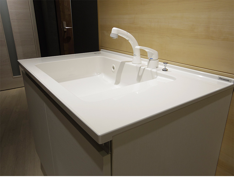 松下浴室柜家用松下浴室柜smc一体台盆750/900宽 含抽拉双孔龙头提拉