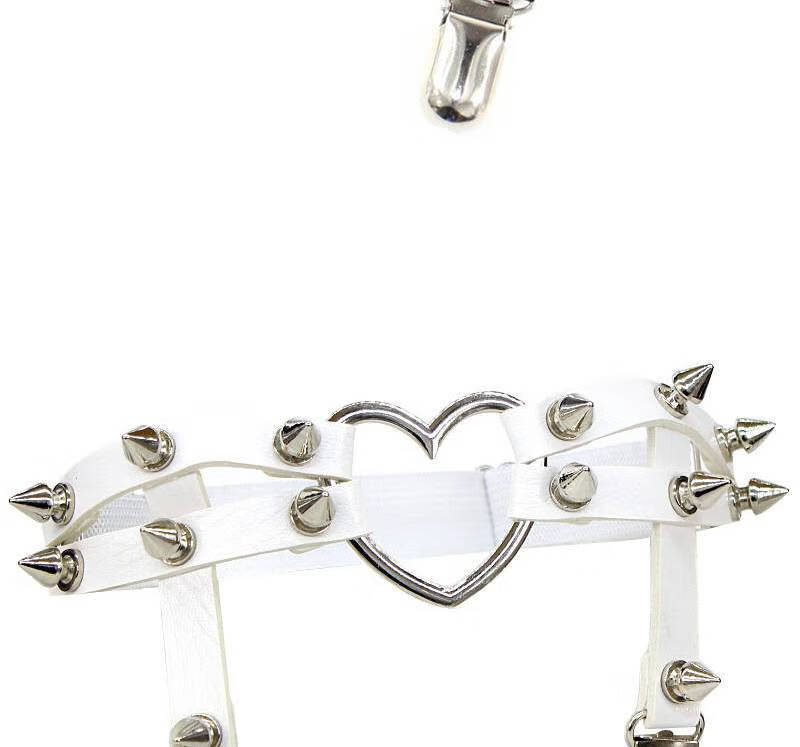 袜夹 腿环 吊袜带配件丝袜短裤女性感大腿圈日系少女袜v扣腿环金属扣