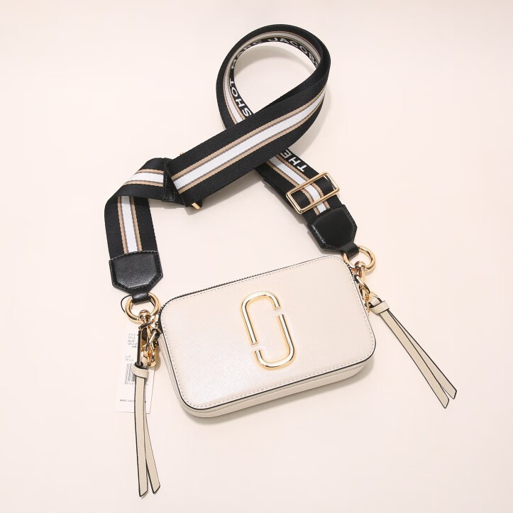 qukxf 新款marc jacobs相机包mj女包宽肩带时尚撞色百搭牛皮单肩斜