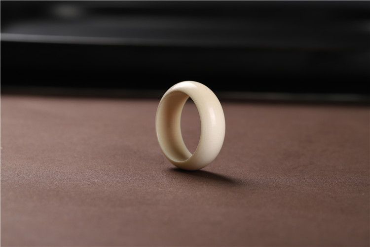 猛犸象牙戒指 时尚男女情侣素圈简约指环 文玩尾戒中指小指素戒饰品
