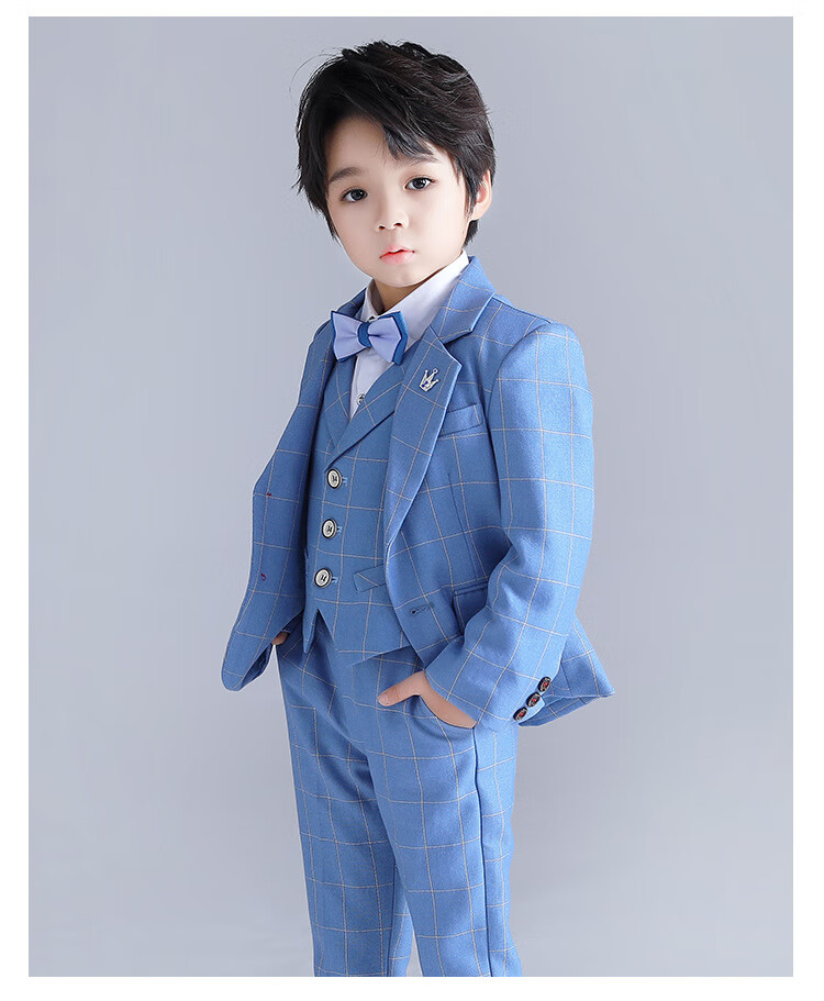 简霏儿童西装套装冬季男童礼服小学生主持人服装中大童钢琴表演服2022