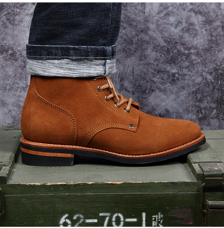 复古美军二战m43作战靴翻毛牛皮大逃亡靴固特异工装靴高帮沙漠靴品质