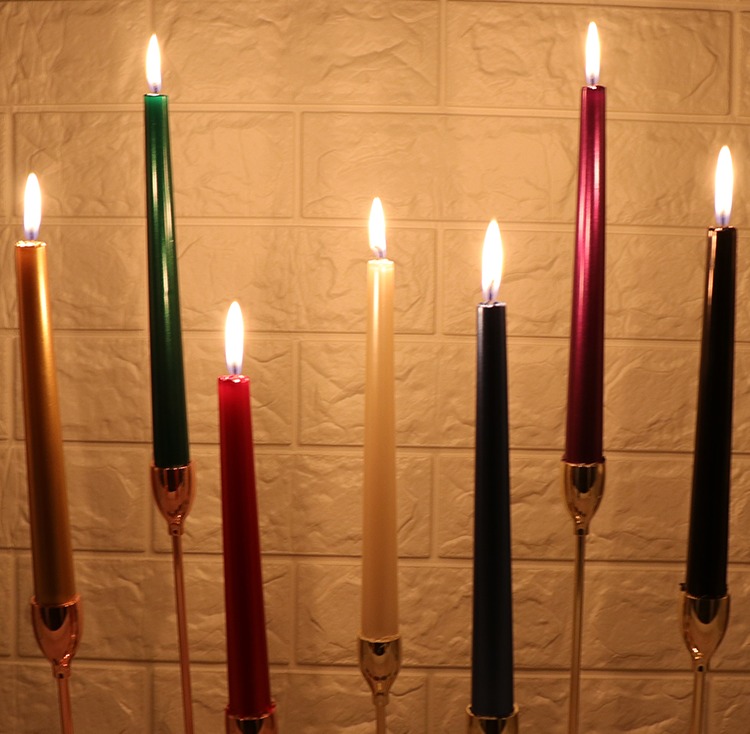 10寸欧式长蜡烛节日浪漫宴会长杆蜡烛无烟不流油搭配烛台专用蜡烛30cm