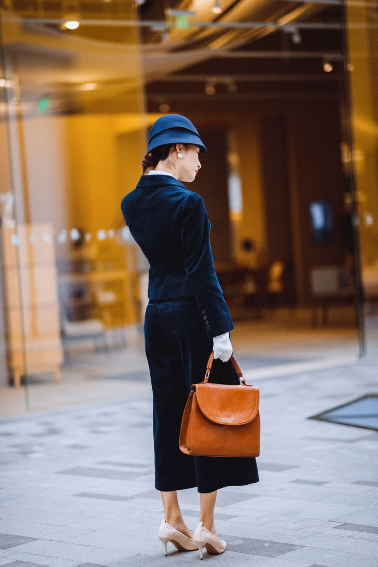 法克伦新品法式帽子赫本风优雅赫本蝴蝶结法式礼帽女复古仿羊毛呢盆帽