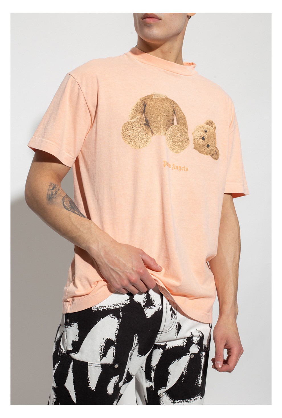 palm angels 男女通用2022新款棉质断头熊图案短袖t恤衫 pmaa001 浅