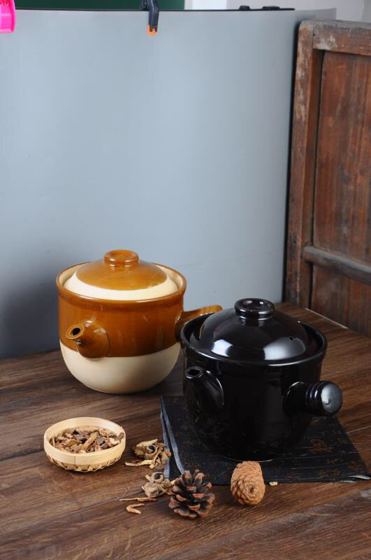 老式砂锅煎药熬药大号小号锅壶传统熬中药罐子明火陶瓷土陶养生煲半釉