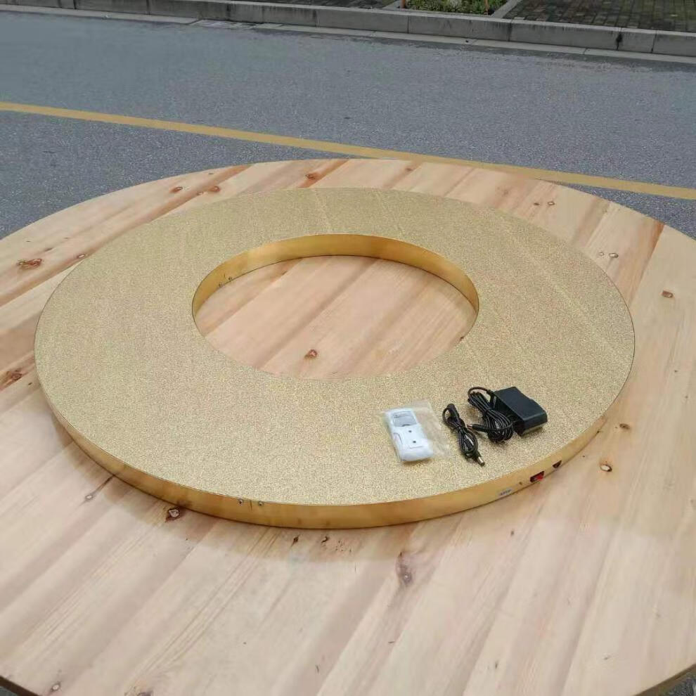 电动餐桌转盘底座家用桌子圆桌转台自动旋转可调速视频直播展示台1米