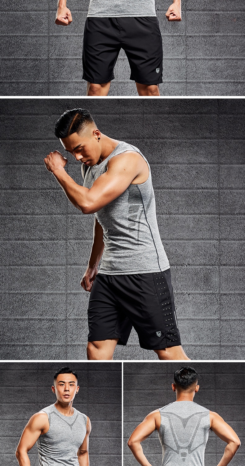 男紧身衣无袖跑步速干衣训练服健身t恤篮球速干衣服g09黑色271套装l