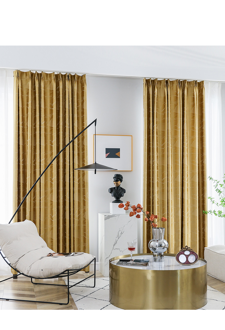 窗帘轻奢高档大气2022年客厅新款流行成品卧室遮光全布2021 光影-宝石