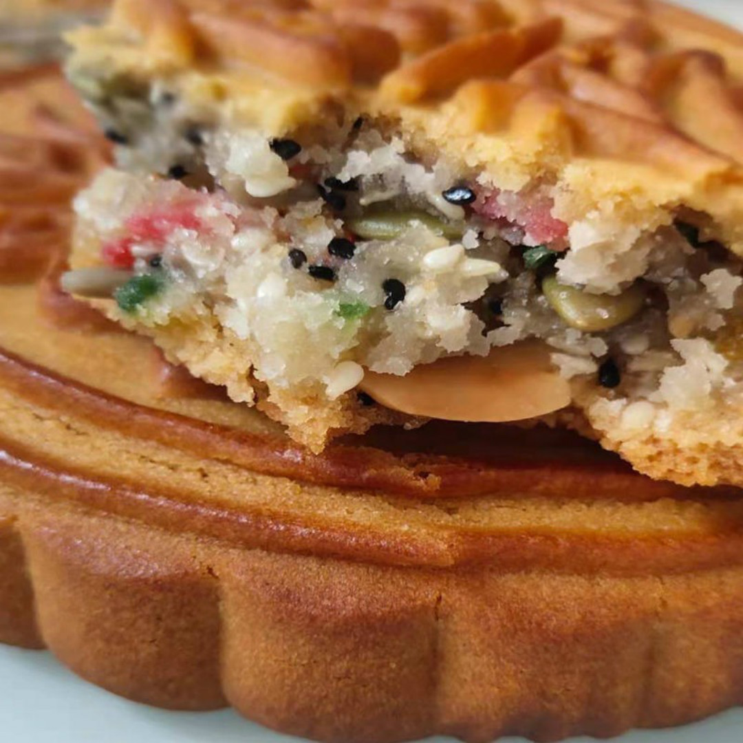 安徽老式冰糖青红丝大月饼传统糕点五仁月饼阜阳界首特产400克* 4老式