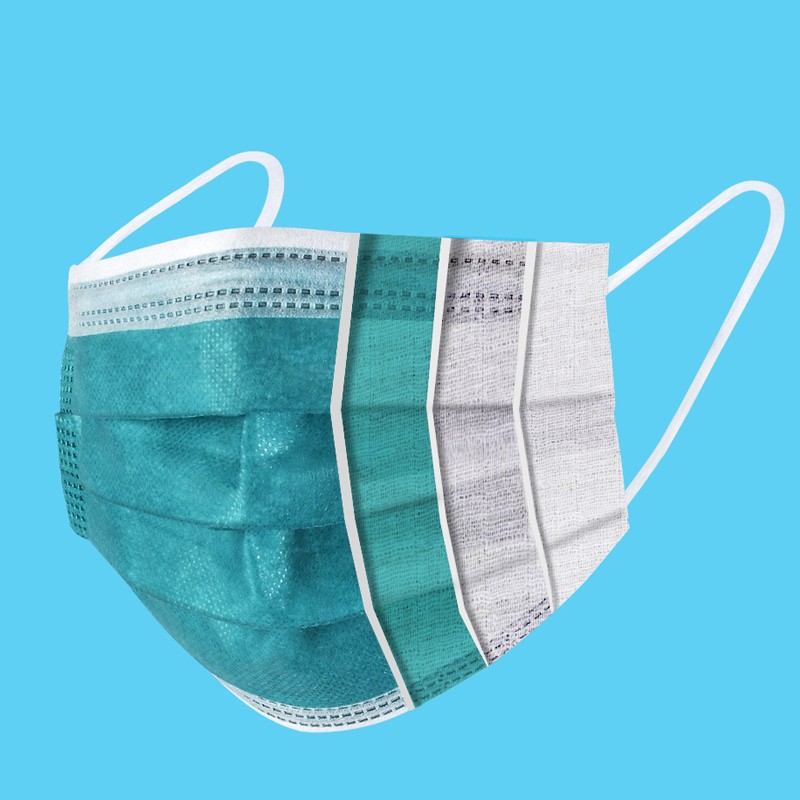 【京选好货】福泽龙普元一次性医用外科口罩成人墨绿色4层大码外挂耳