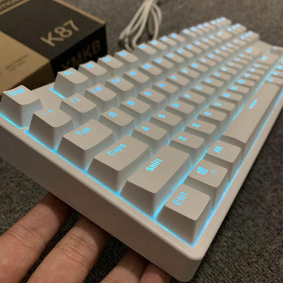 罗技同款键盘机械键盘87键f87高特插拔轴冰蓝光青红茶全键无冲pbt