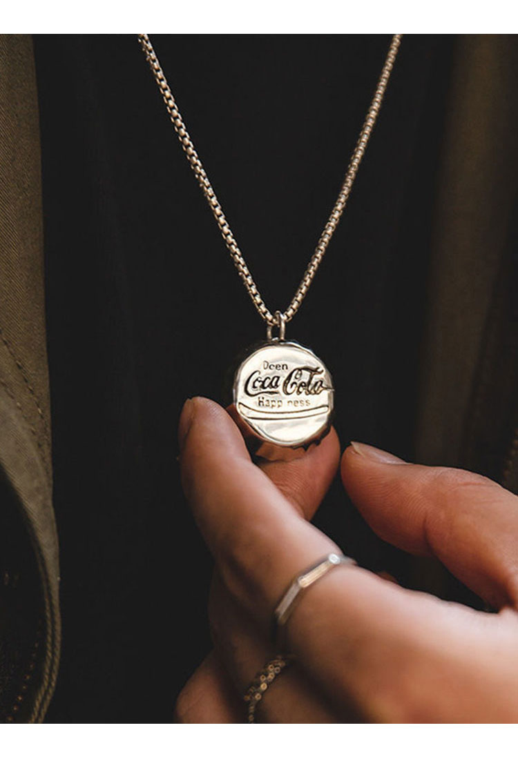 ck可乐盖项链原创设计男潮in嘻哈小众个性简约女感百搭吊坠链k玫瑰金