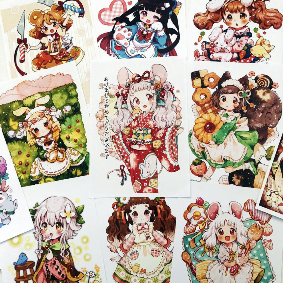 灿兴动漫漫画儿童画临摹卡 少儿美术马克笔参考范画素材 初级绘画卡片