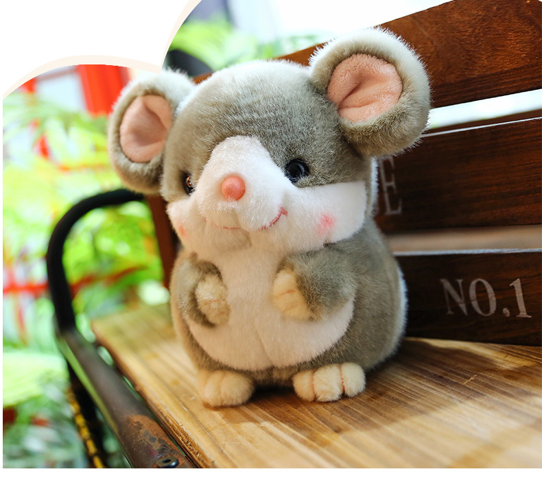 可爱老鼠公仔毛绒玩具小老鼠玩偶布娃娃生日礼物女鼠年吉祥物棕色坐高