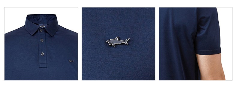 paulshark保罗鲨鱼t恤男士logo图案翻领短袖polo衫白色21411240010xl