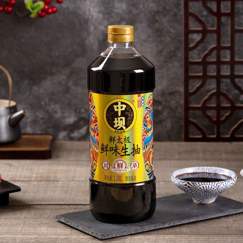 中坝生抽酱油鲜太极味极鲜酿造黄豆口蘑酱油家用08l2