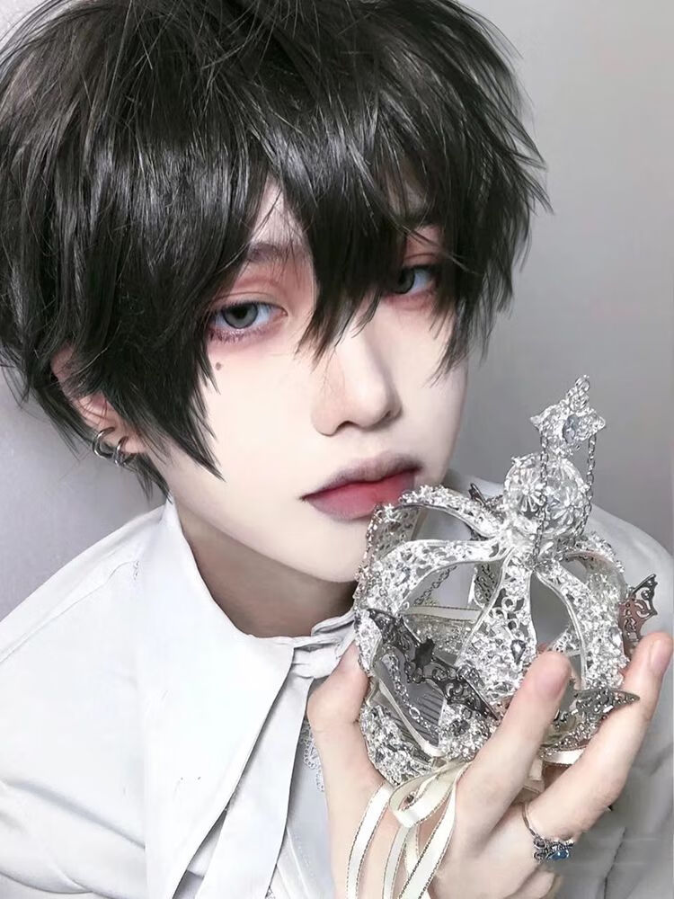假头男日系短头蓬松正太网红仿真帅气cos漫画mao万用dk全头套奶奶灰