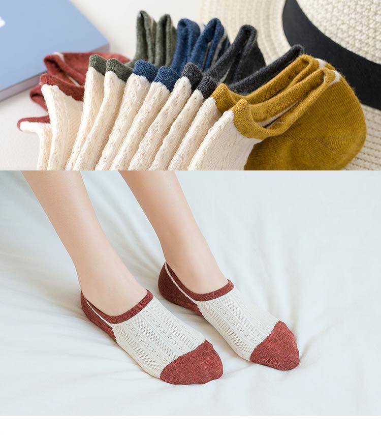 夏天袜子浅口女学生高中女袜子女夏薄棉短袜网眼透气不掉跟船袜低邦