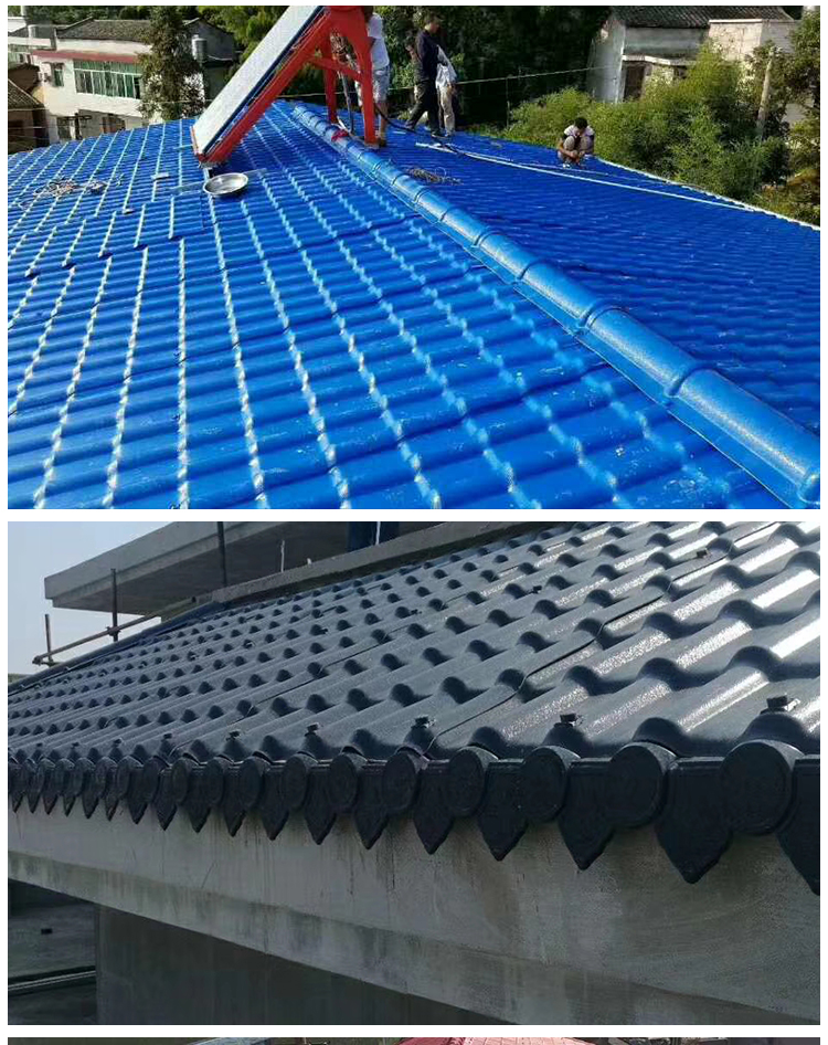 树脂瓦片屋顶加厚建筑用塑料别墅树脂瓦石棉瓦仿古瓦厂家直销 浅灰色