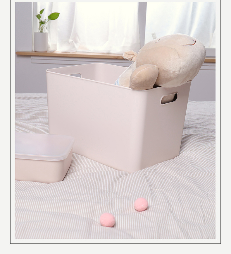 孙小美收纳箱桌面防潮收纳盒日式厨房衣物收纳箱杂物带盖收纳小盒子储