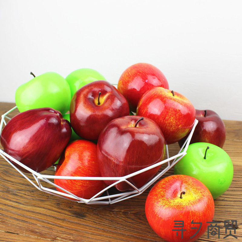 精选现发仿真水果模型假苹果红色绿青苹果蛇果道具摆件摆设家居陈列