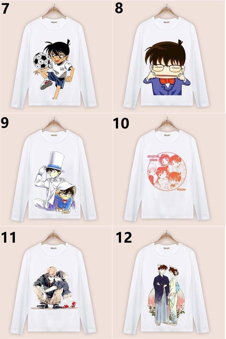 名侦探柯南衣服长袖动漫周边t恤学生工藤新一男女二次元衣服情侣装