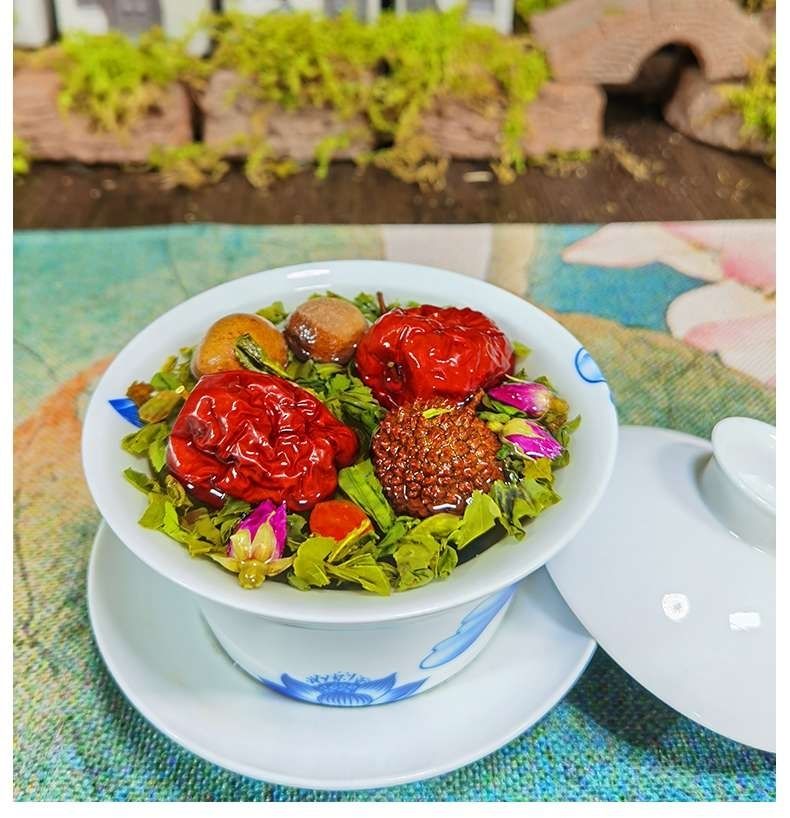 甘肃兰州三泡台茶兰州特产盖碗茶八宝茶菊花三炮台茶老兰州400克 4盒