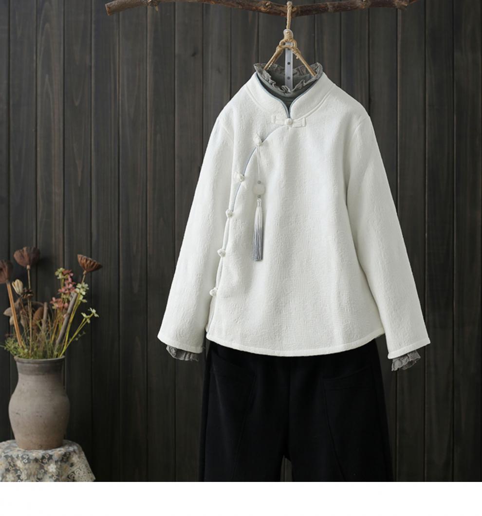 冬季女士禅服民国风复古女装棉麻禅意茶服女秋冬中式加绒加厚改良旗袍