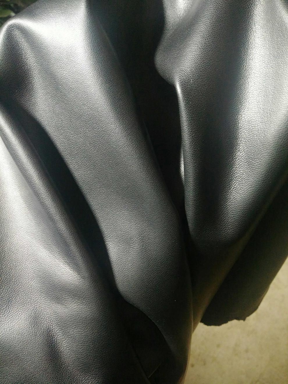 【轻奢高端】真皮绵羊皮皮料黑色无涂头层a级皮手工diy制衣服装面料的