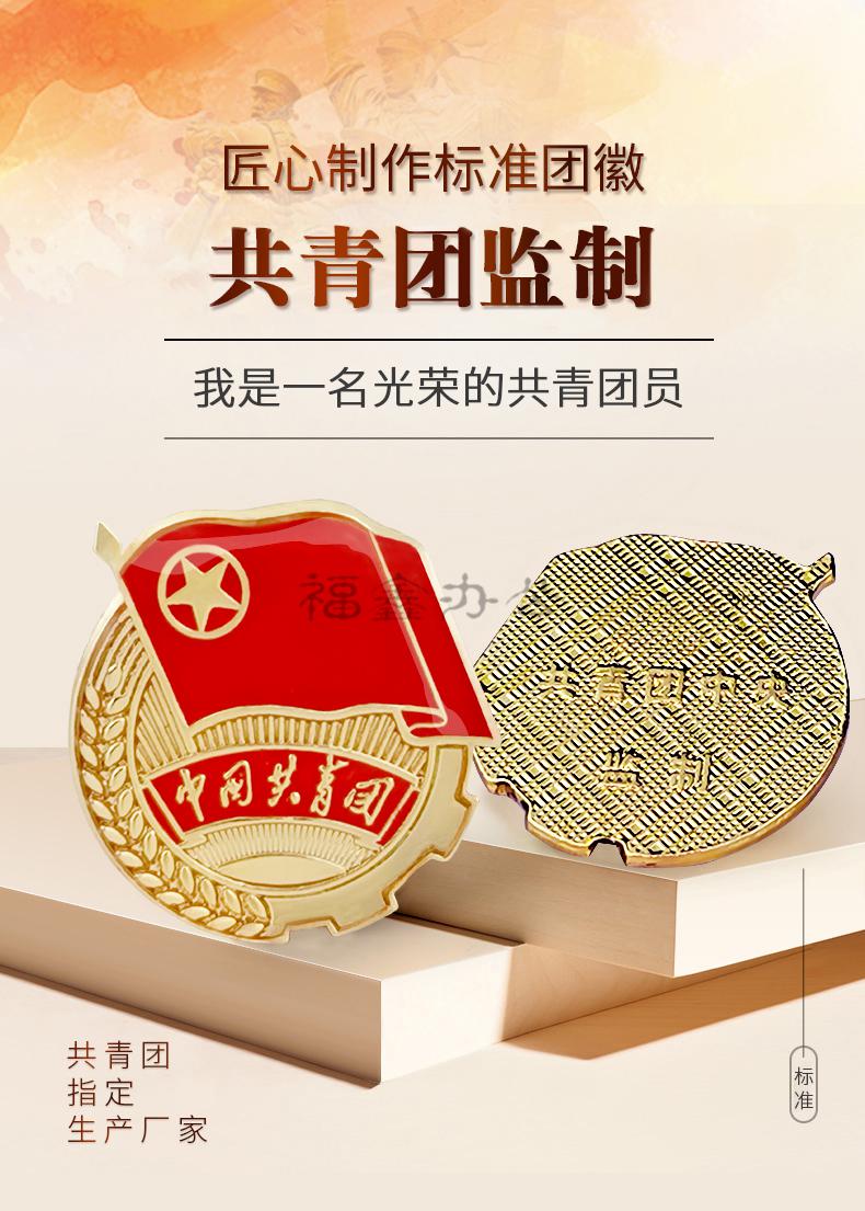 2021新款加厚标准型团徽共青团中央监制团徽胸针团员徽章磁扣款 标准