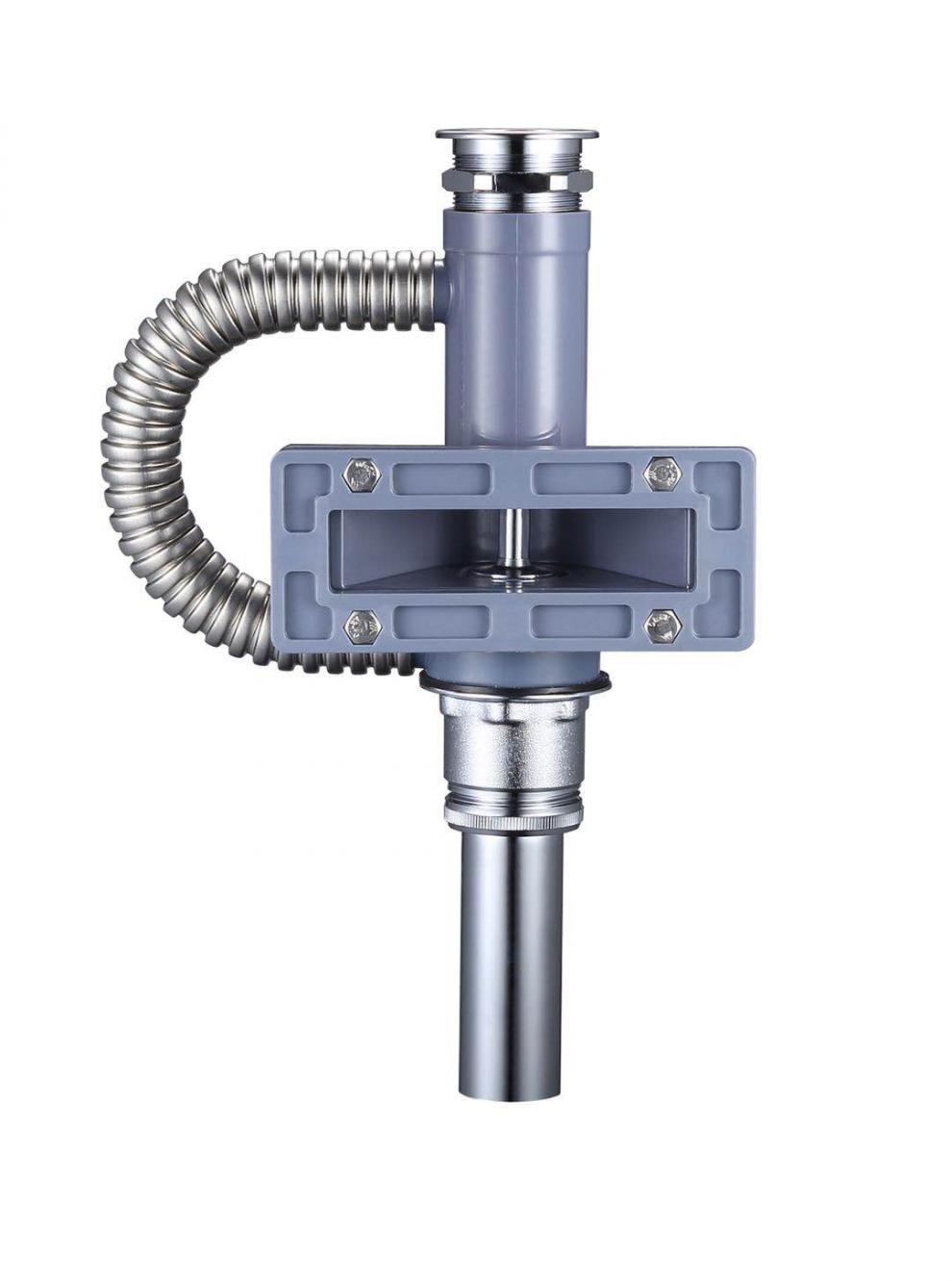 式下水器洗脸盆洗手洗漱盆按压弹跳一体盆下水器排水器的的银色镀铬