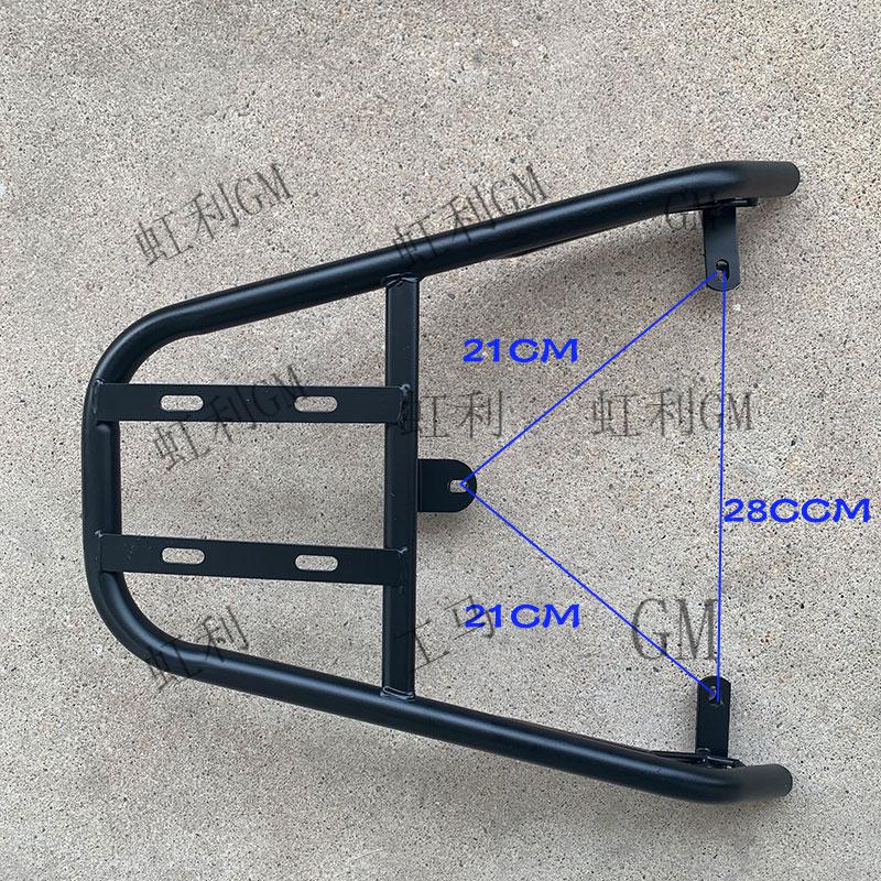 14，TNBROTHERS電動車後尾架電瓶車貨架雅迪台鈴愛瑪加裝後備箱支架已經尾箱架子 雅迪E8黑色加厚尾架