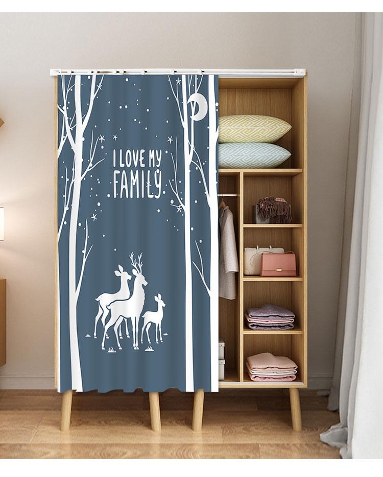 京选推荐衣柜遮挡帘衣帽间衣橱橱柜鞋柜挡灰防尘拉帘开放式滑轨式免