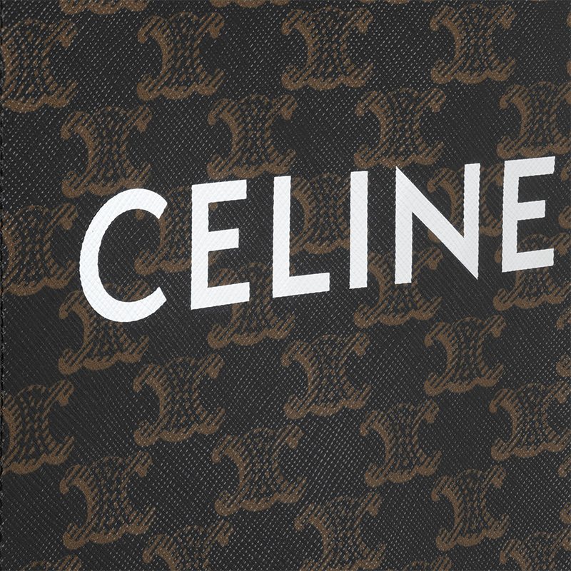 celine赛琳女包 21新品cabas 标志印花迷你手提单肩包 04lu褐色【图片