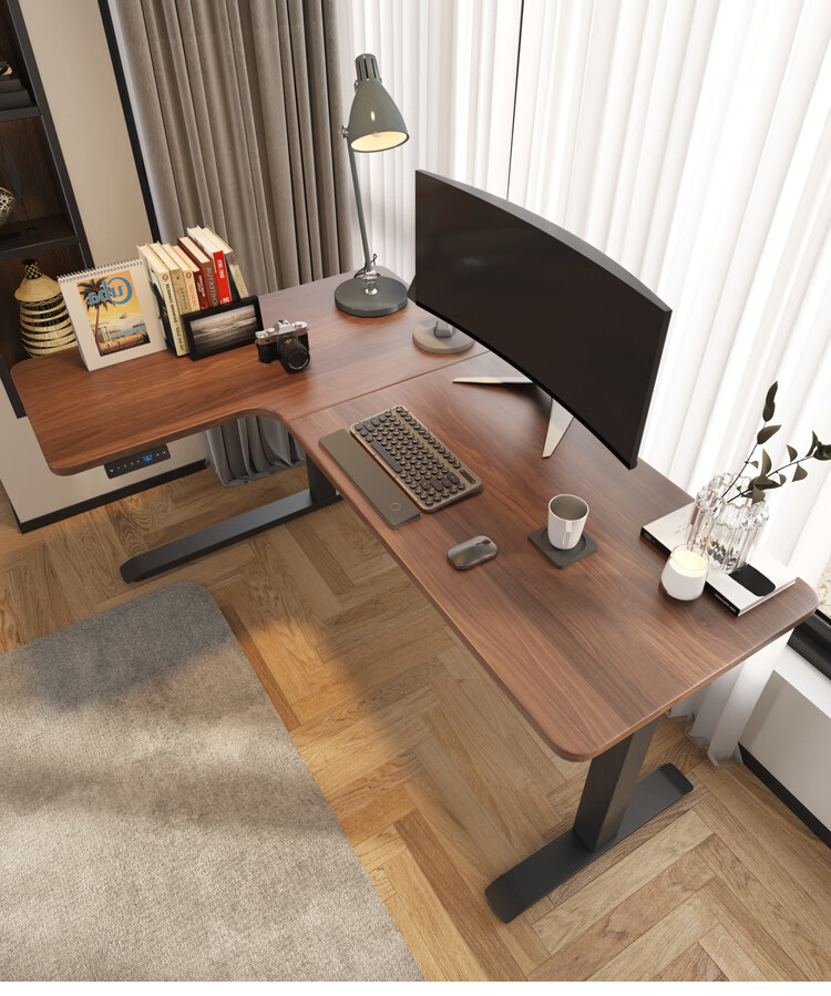 京享品质乐歌转角电动升降桌拐角电脑桌台式简约现代l型办公桌书房