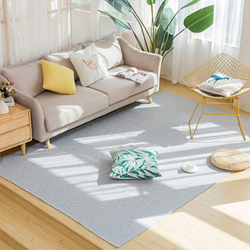 薄地毯客厅棉麻地毯北欧可机洗轻奢日式棉线编织薄款卧室大面积红色