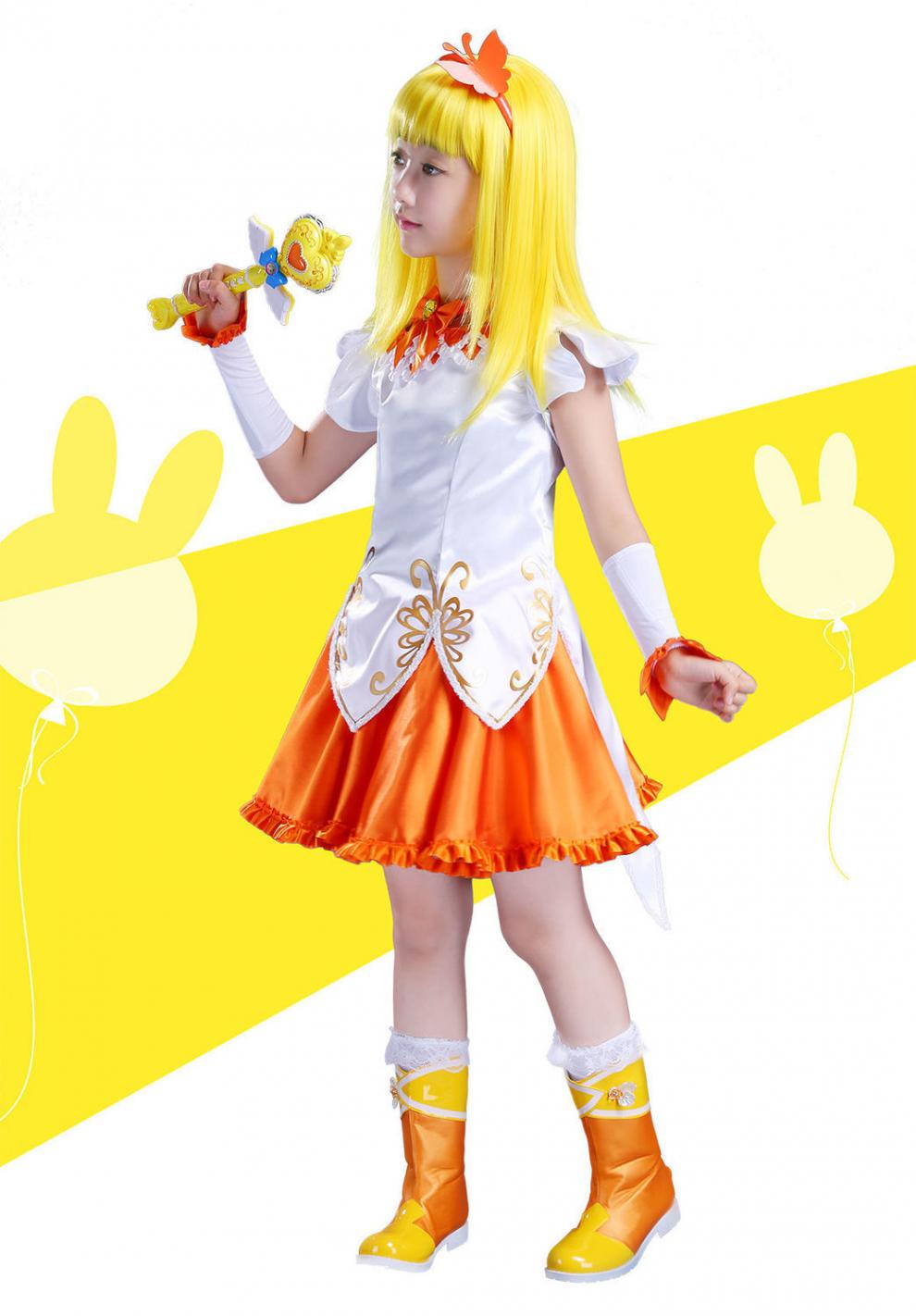 巴啦啦小魔仙变身衣服巴拉拉套装魔仙服装女童演出儿童圣诞节橘色小兰