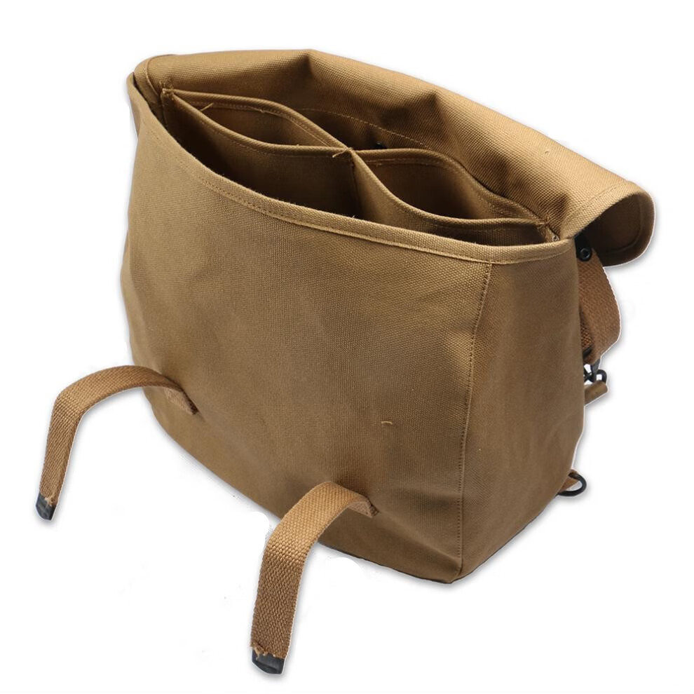 户外帆布包背包挎包帆布包二战军迷型面包袋卡其色a款