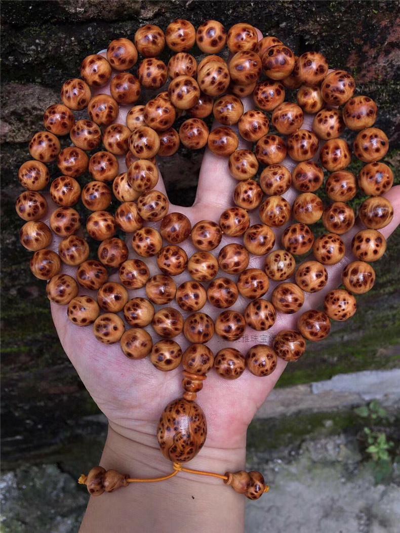 太行崖柏手串108满瘤疤雀眼陈化料高油老料108颗佛珠念珠男女手链生日