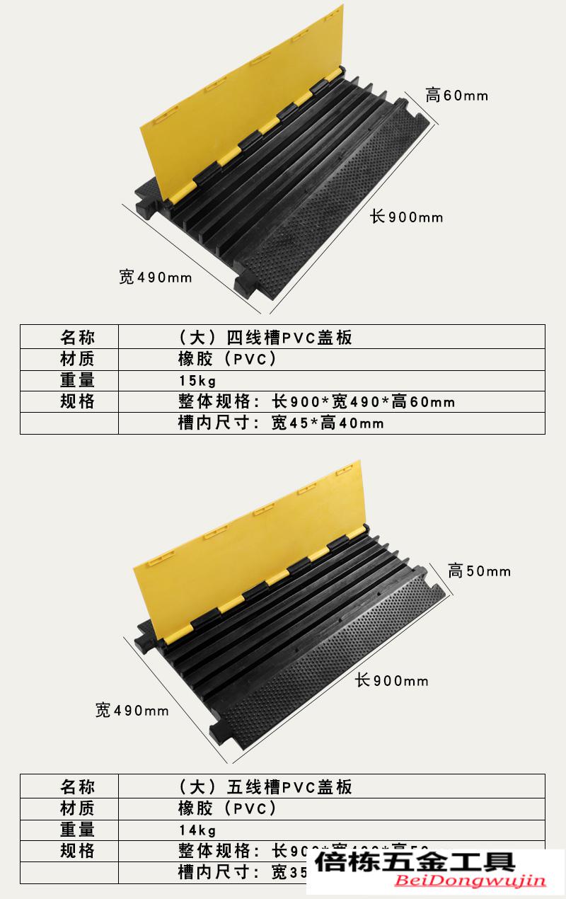 橡膠壓線槽減速帶電纜過路室外防壓地面電線保護槽戶外防踩過線槽全黑